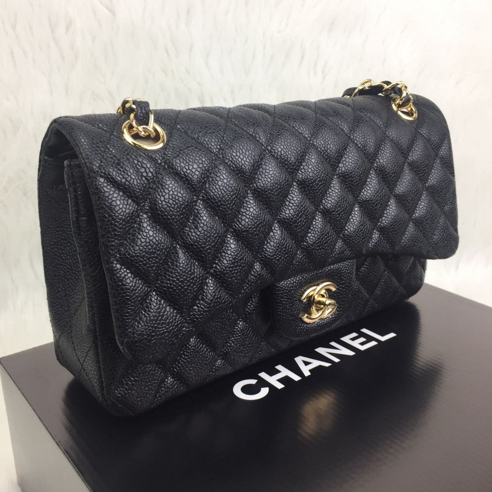 chanel-caviar-flap-bag-2-55-medium-black-gold3
