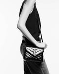 Ysl Saint Laurent (YSL) Loulou Toy Bag Y-quilted Black silver model