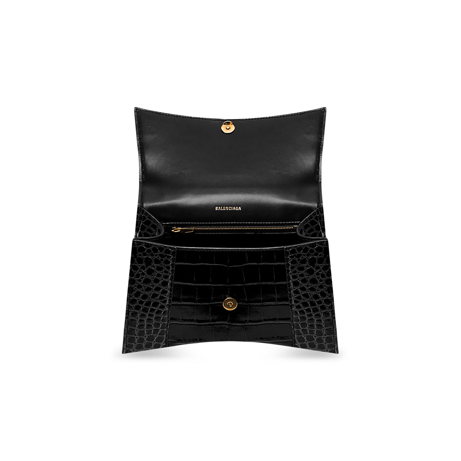 hourglass_small_handbag_crocodile_embossed_black_opened