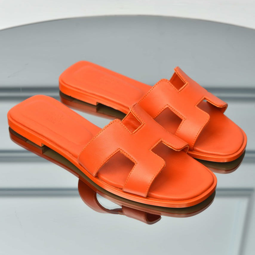 Oran sandals Luxury & Elegant Iconic Silhouette Premium Leather Flat Sandals - Timeless Elegance