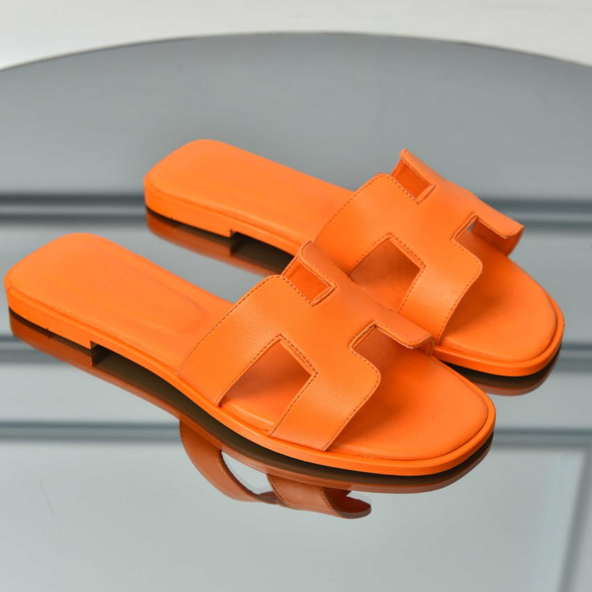 Oran sandals Luxury & Elegant Iconic Silhouette Premium Leather Flat Sandals - Timeless Elegance