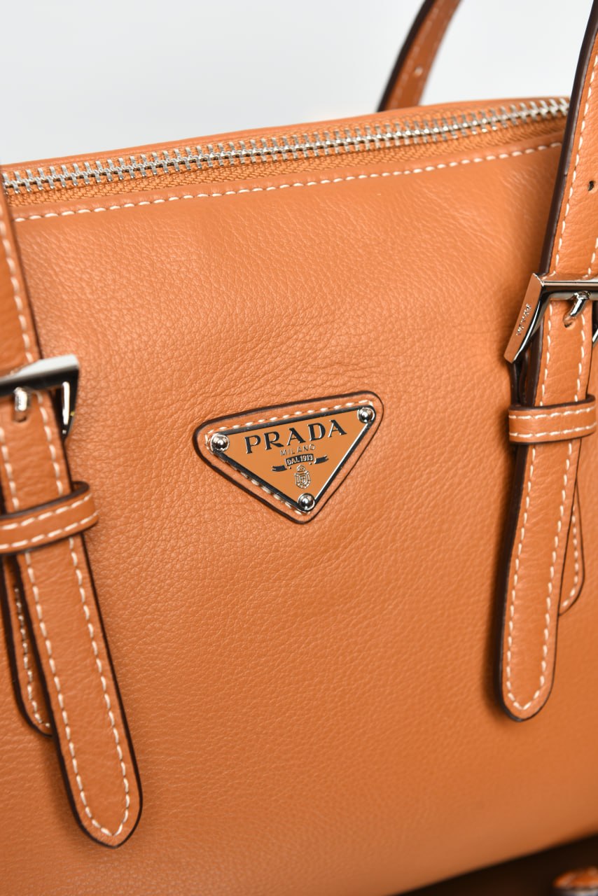 PRADA - Bonnie Medium Antique Leather Tote Bag Premium Designer Style Women’s Bag – High Quality, Elegant Fashion Accessory