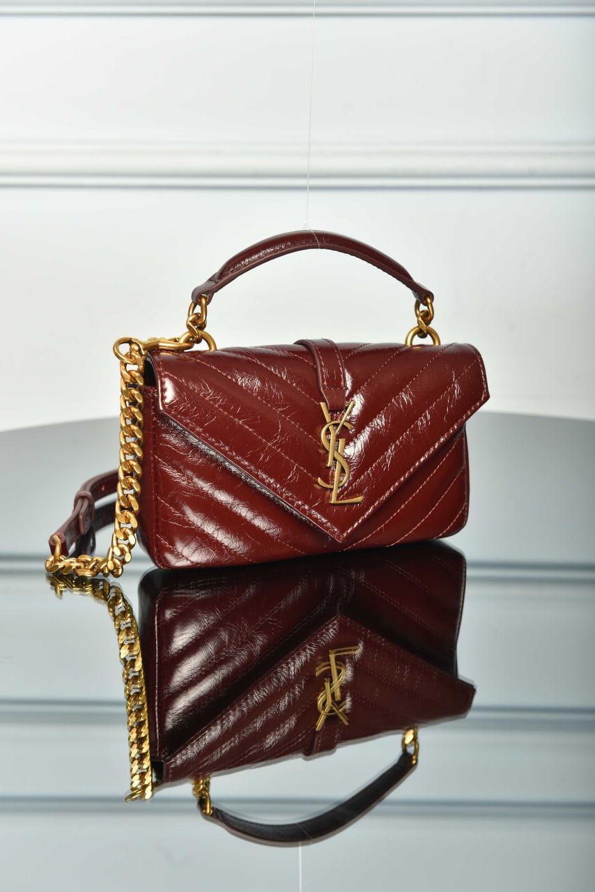 College Mini in Shiny Leather, Premium Designer Style Women’s Bag – High Quality, Elegant Fashion Accessory