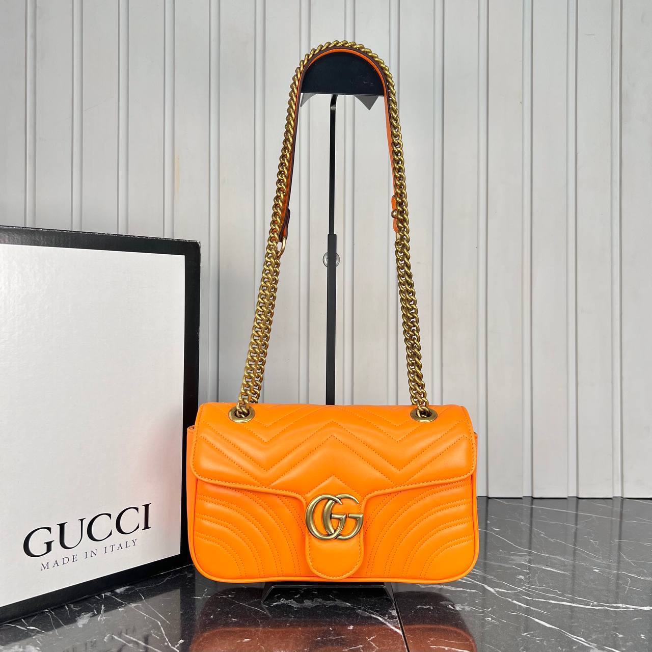 Marmont Shoulder Bag | Quilted Leather | Double G Gold Hardware