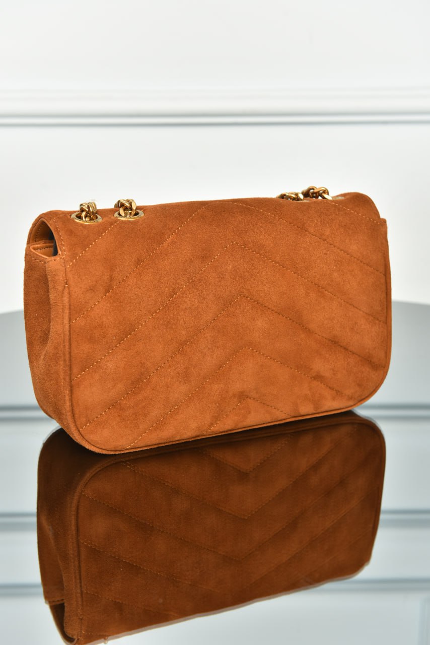 Loulou Small Bag | Suede Leather | Y-Quilted Design