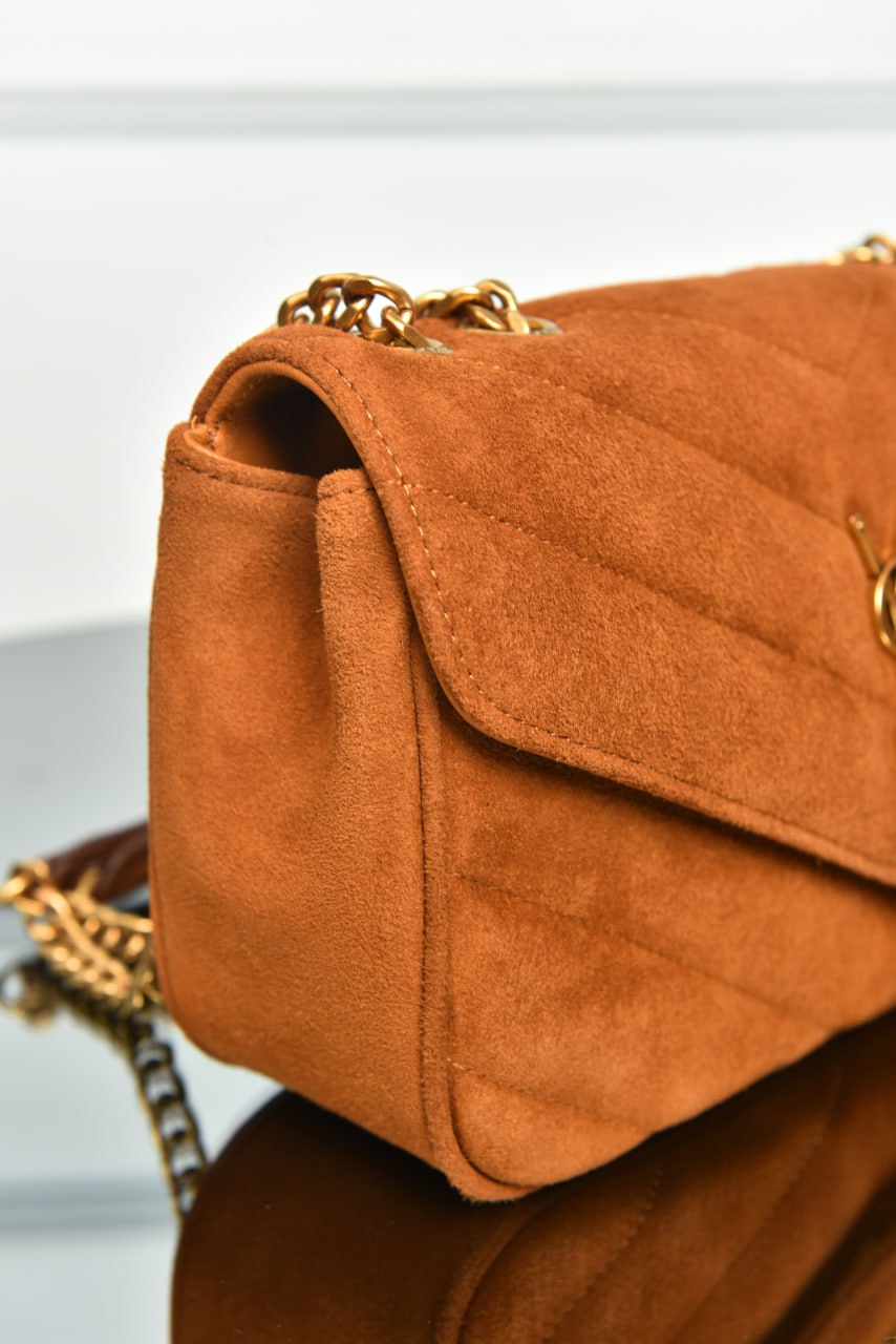 Loulou Small Bag | Suede Leather | Y-Quilted Design