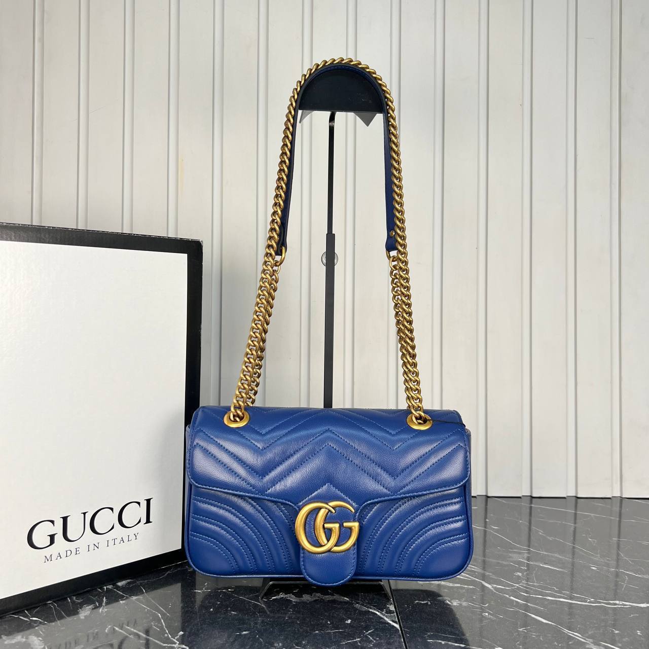 Marmont Shoulder Bag | Quilted Leather | Double G Gold Hardware